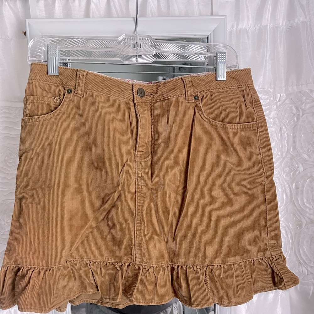 NWOT LandsEnd Carmel Brown Corduroy skort